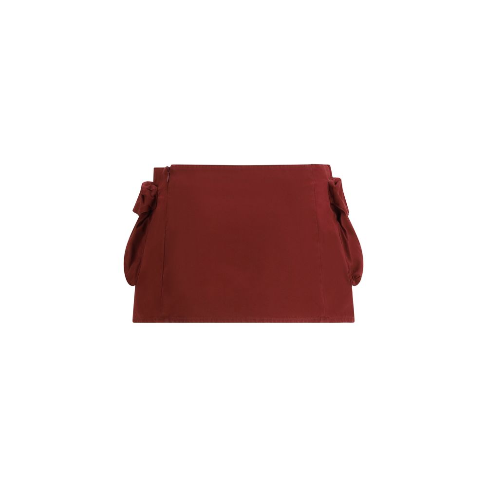 Mini-jupe Miu Miu en coton bordeaux