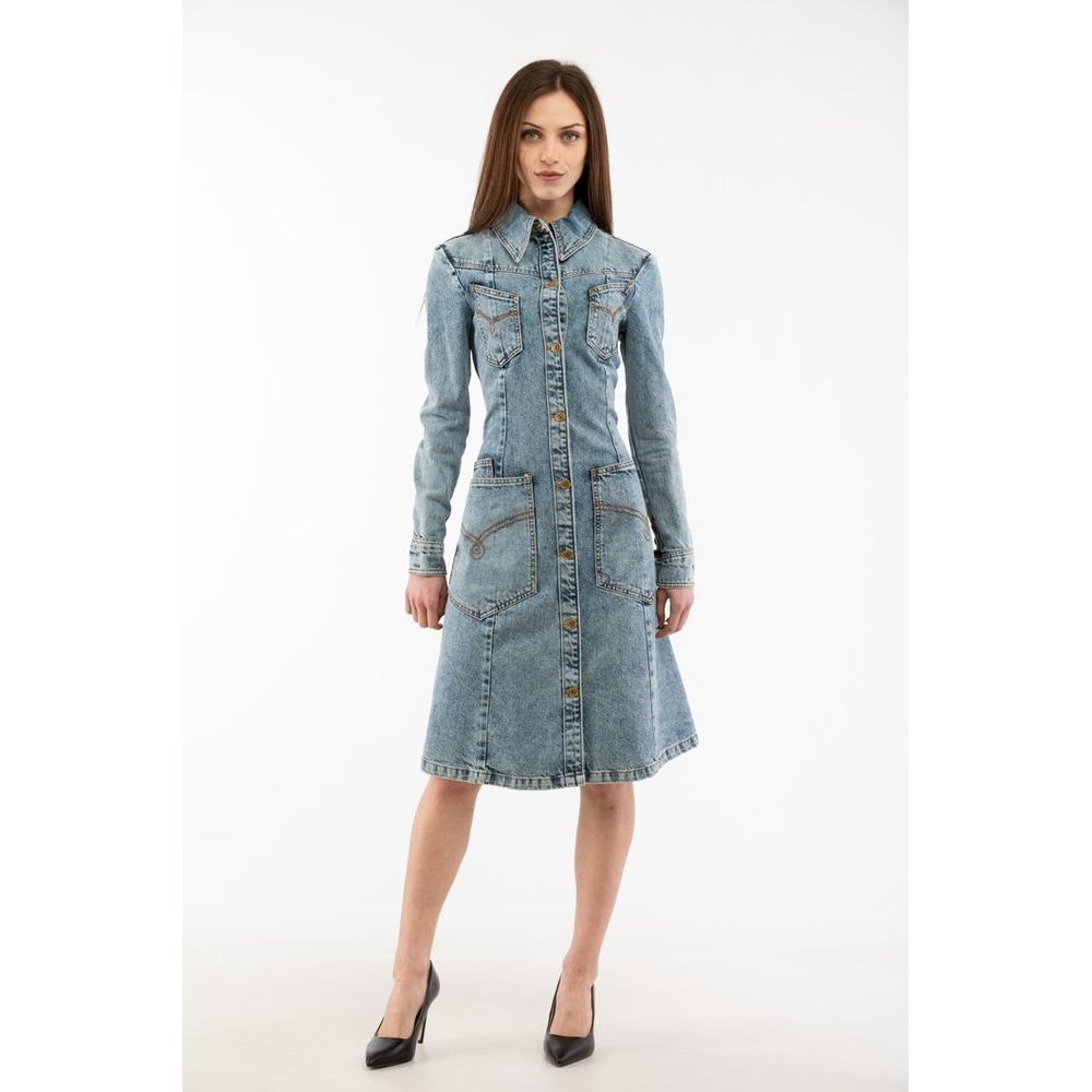 Moschino Blaues Freizeitkleid aus Baumwolle