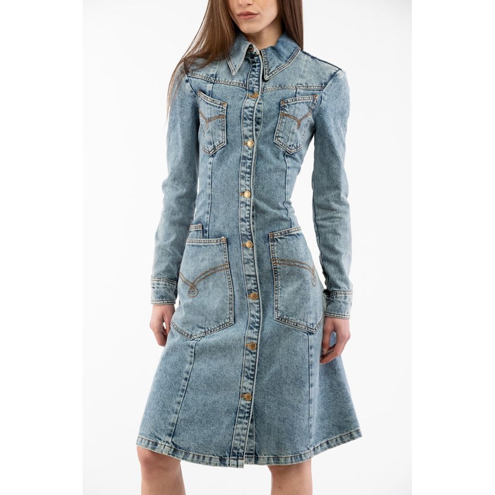 Moschino Blaues Freizeitkleid aus Baumwolle