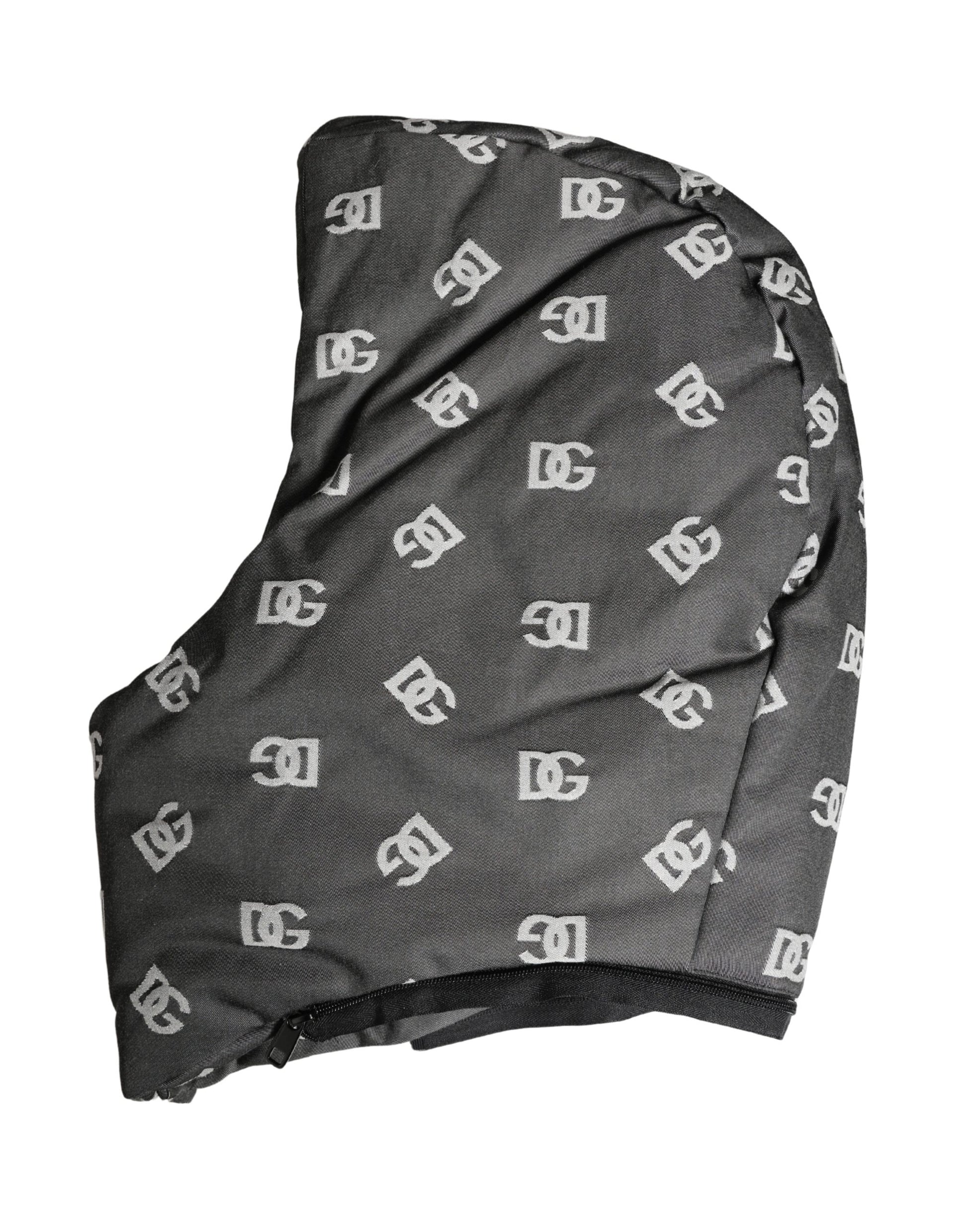 Dolce & Gabbana Chapeau Capello Enveloppant la Tête Entière Imprimé Logo Noir