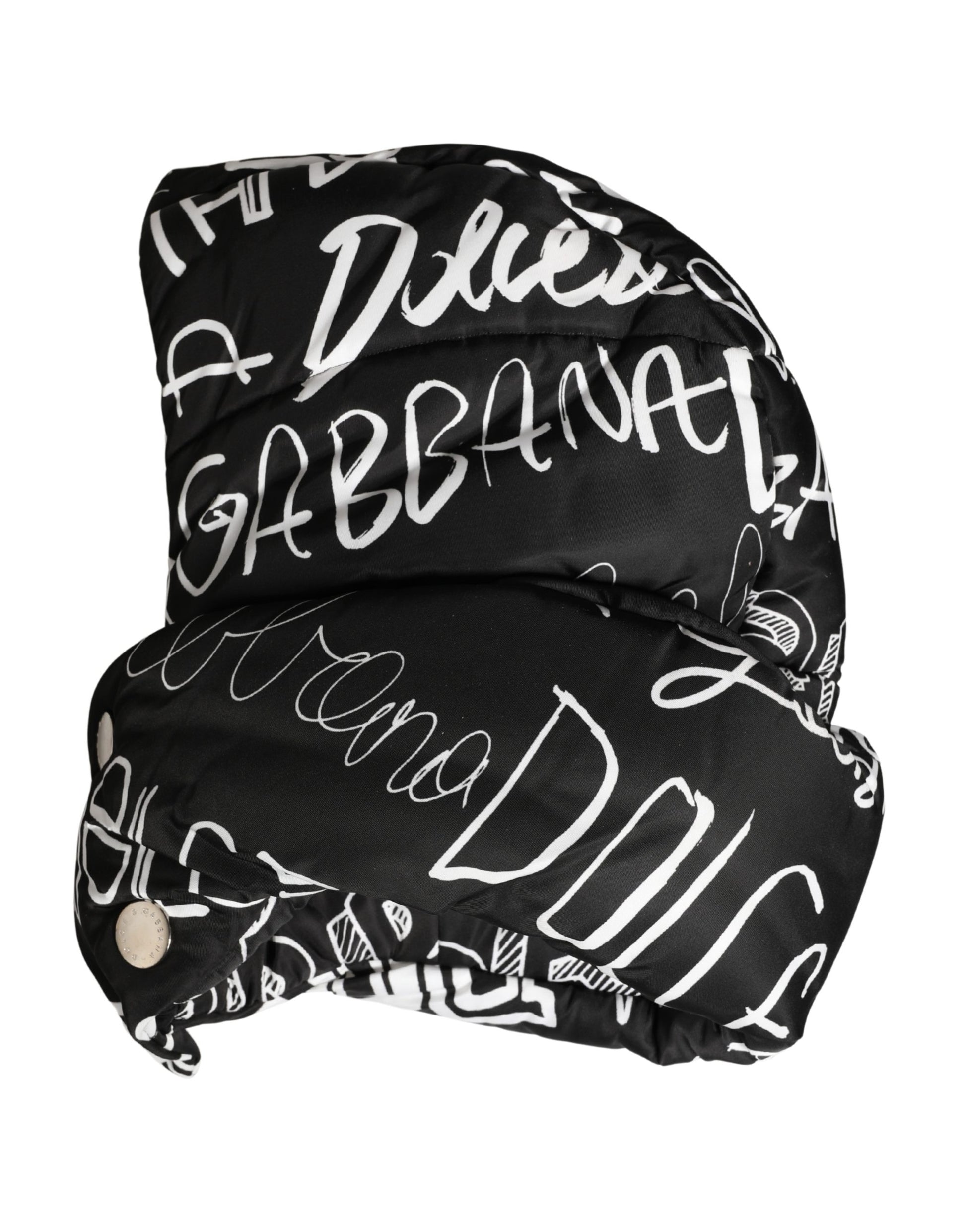 Dolce & Gabbana Chapeau Capello Enveloppant la Tête Entière Imprimé Logo Noir