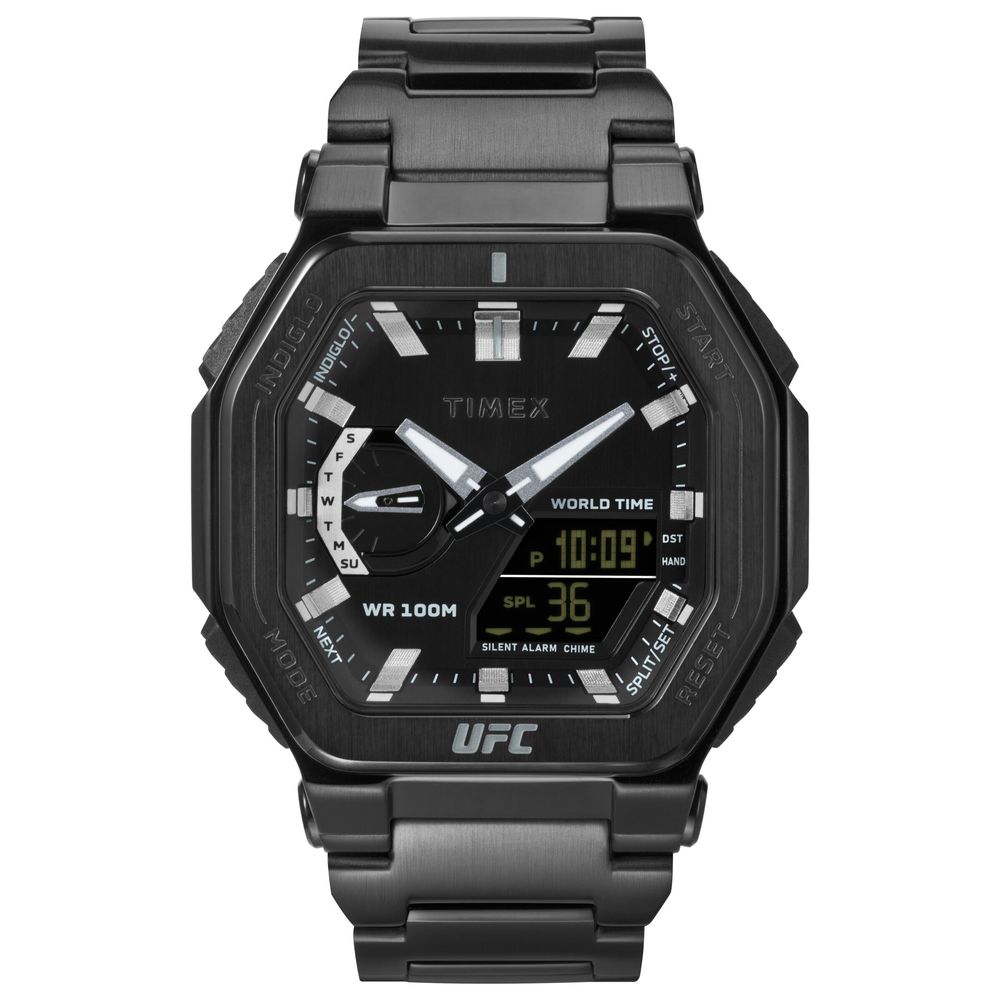 Montre sport Timex en acier inoxydable noir