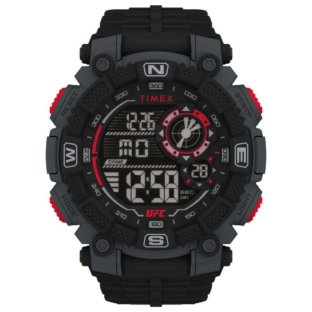 Montre de sport Timex en caoutchouc noir