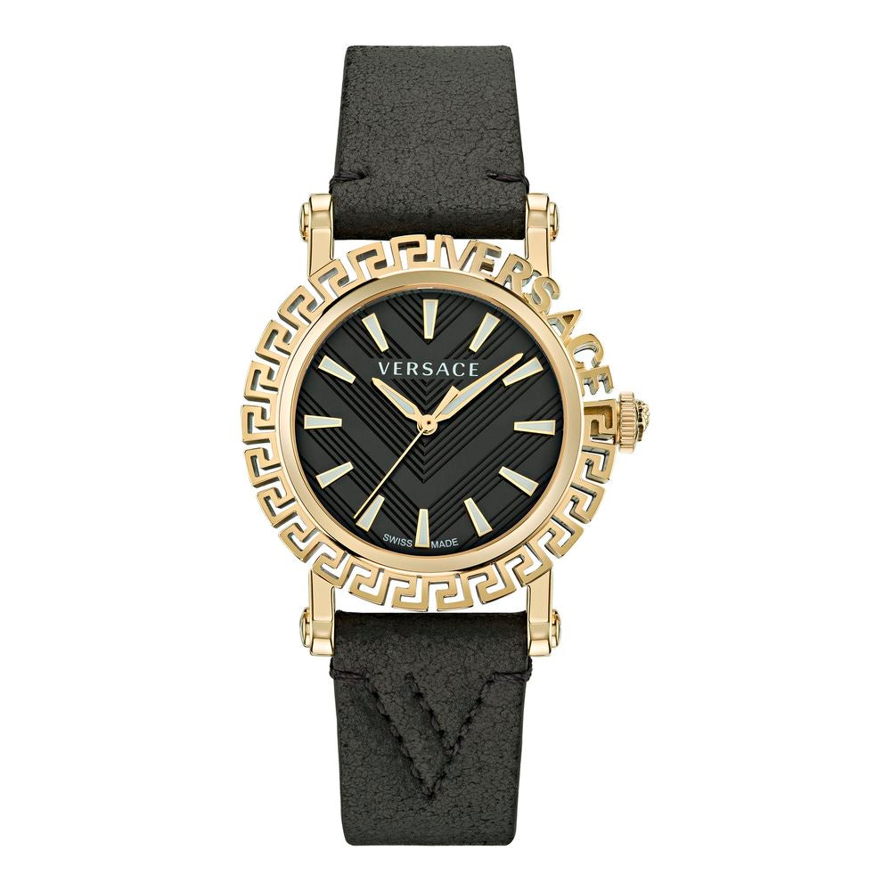 Montre habillée en fourrure noire Versace