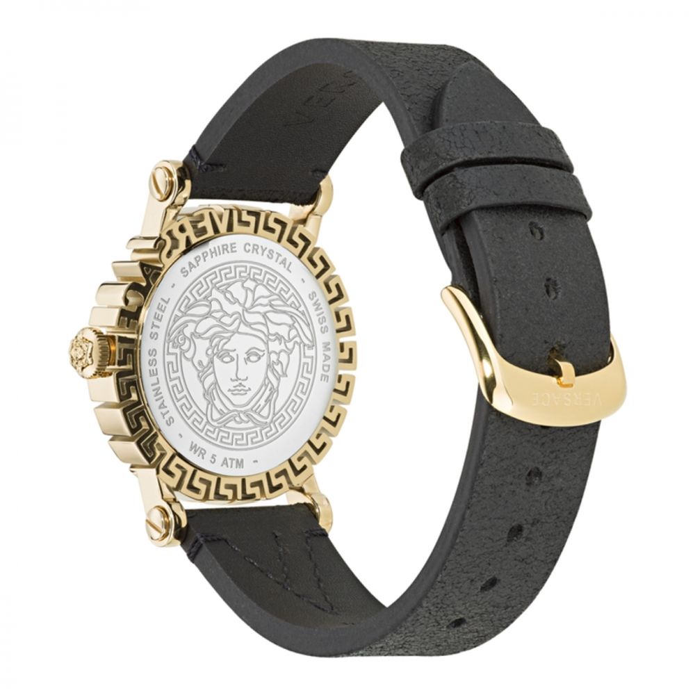 Montre habillée en fourrure noire Versace