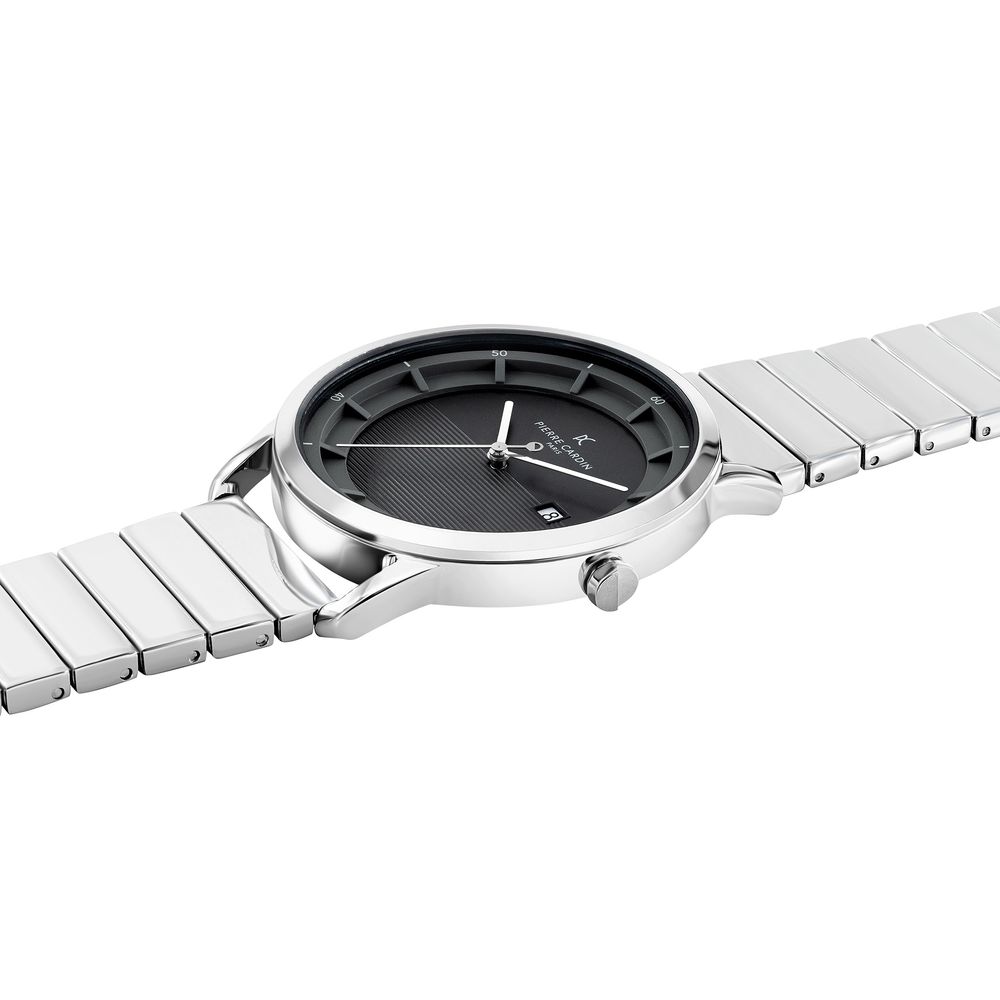 Montre habillée Pierre Cardin grise en acier inoxydable
