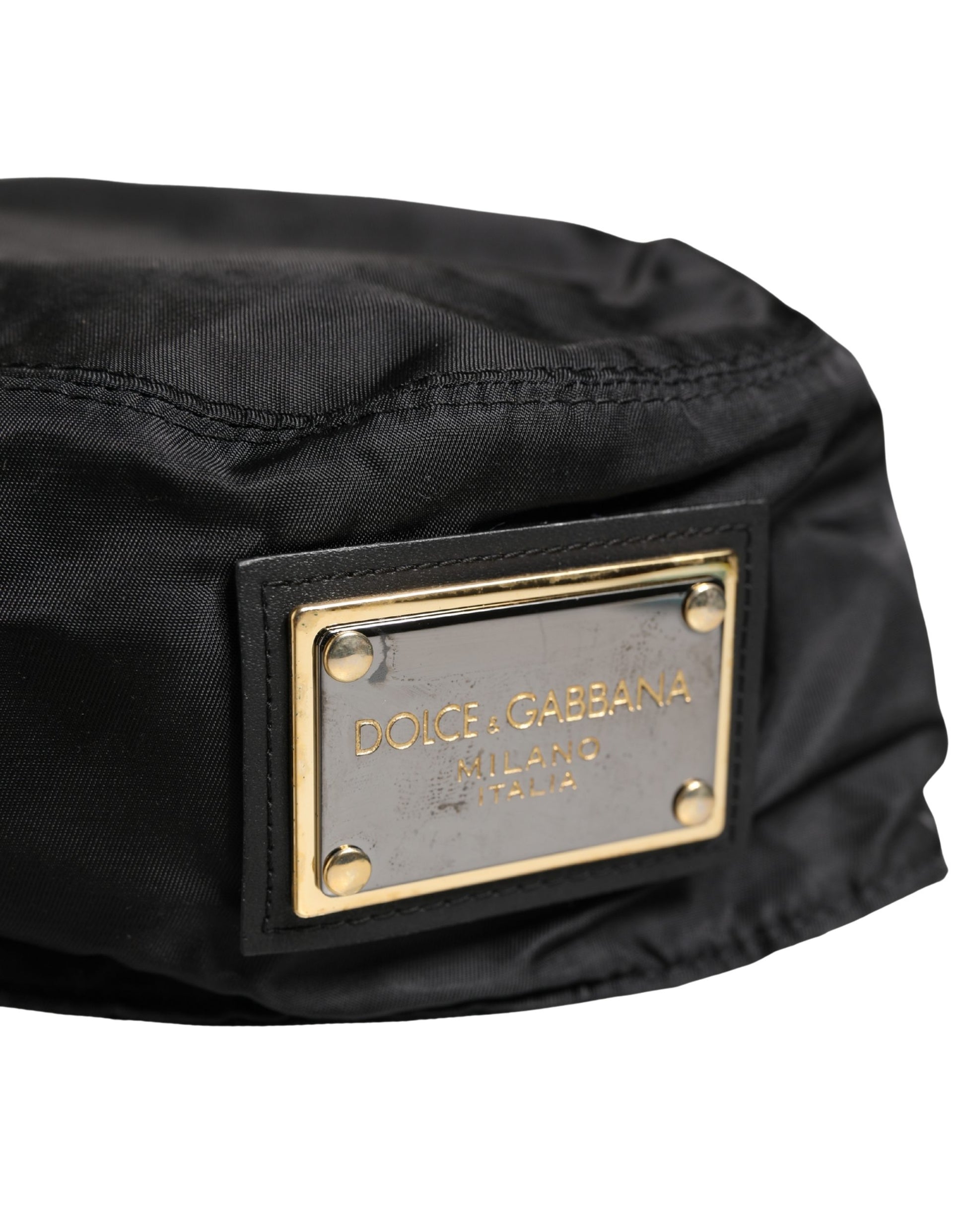 Dolce & Gabbana Black Bucket Hat for Men detail view