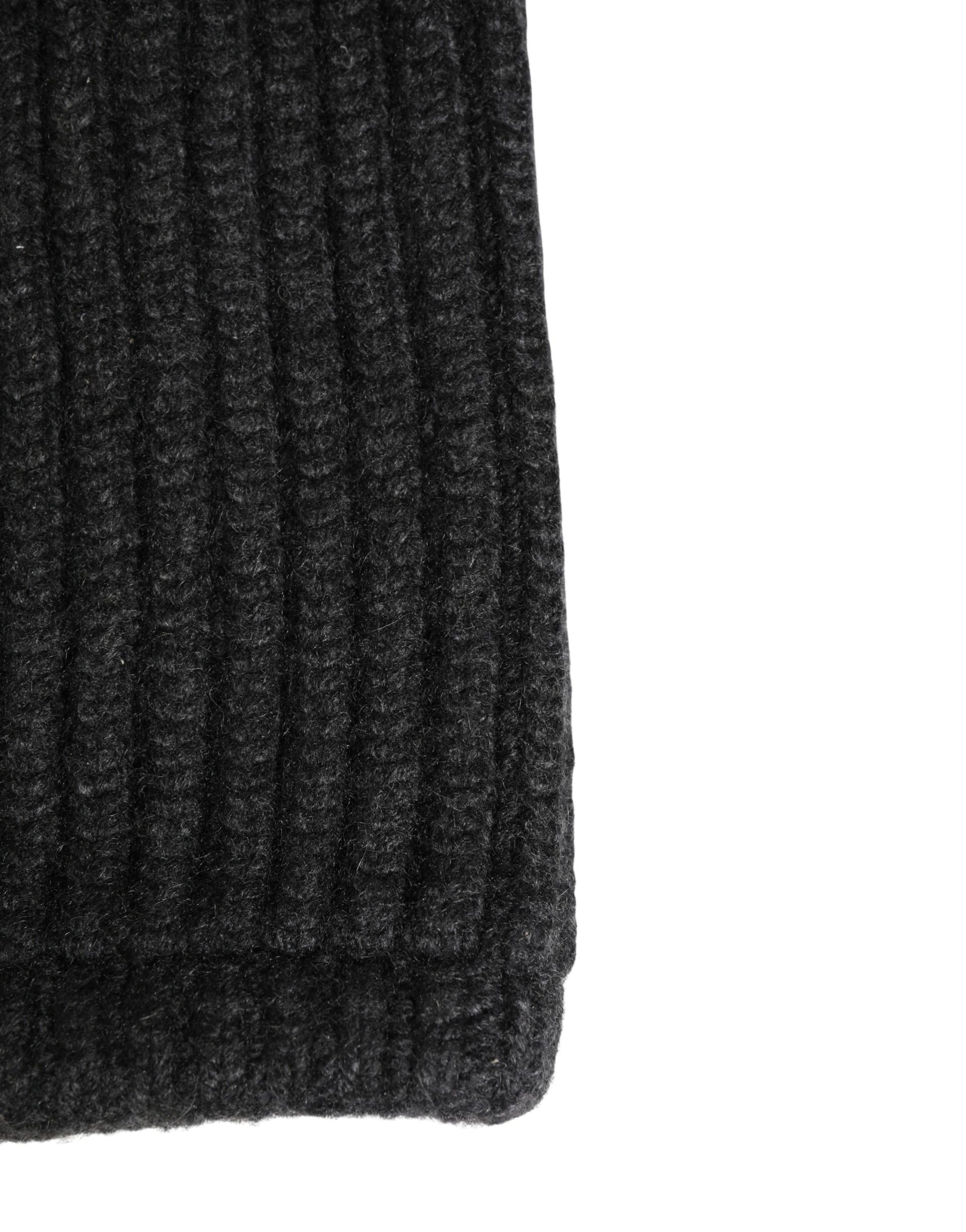 Bonnet cagoule tricoté en cachemire noir Dolce & Gabbana pour homme