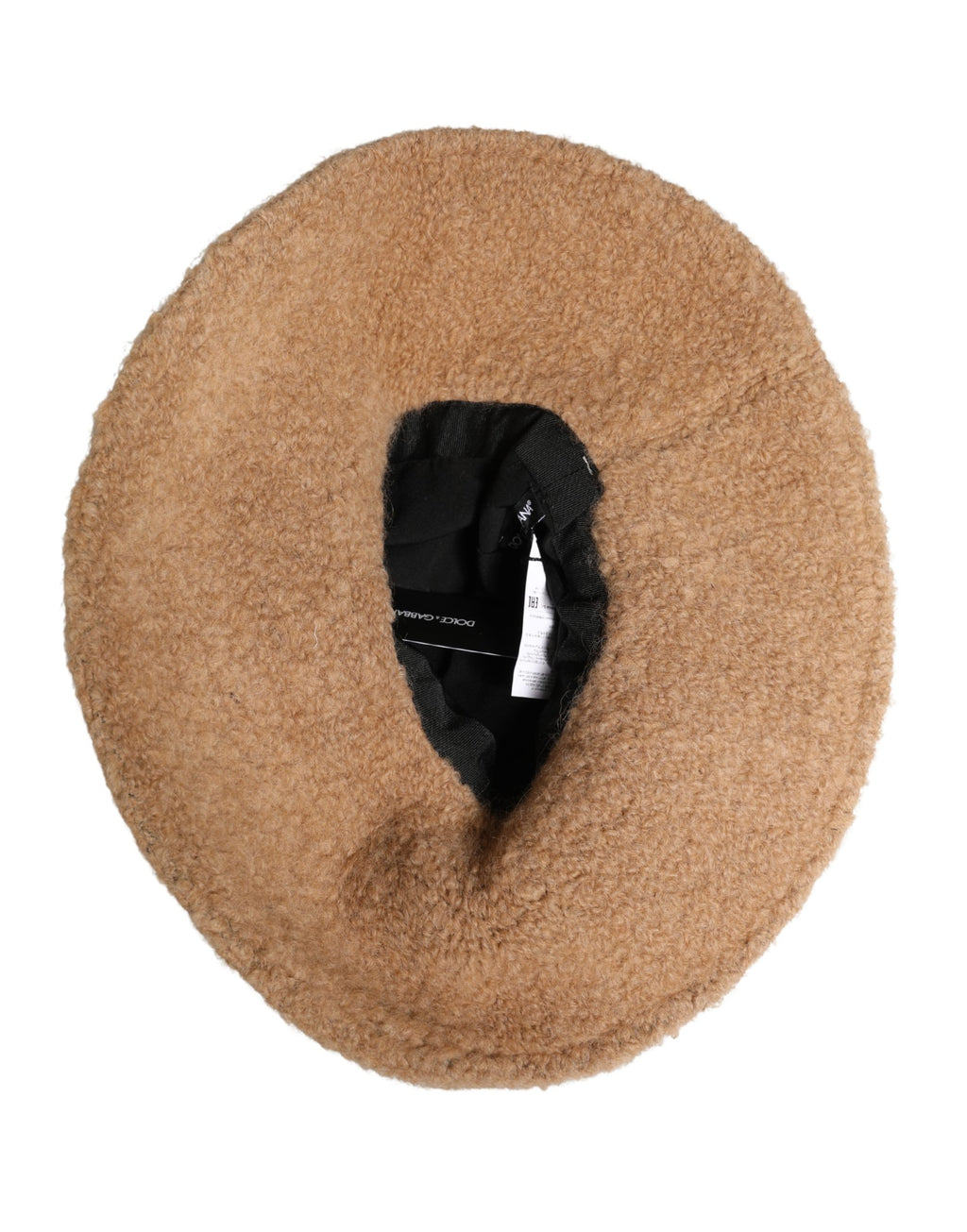 Bonnet en fourrure de laine vierge beige Dolce & Gabbana pour femme