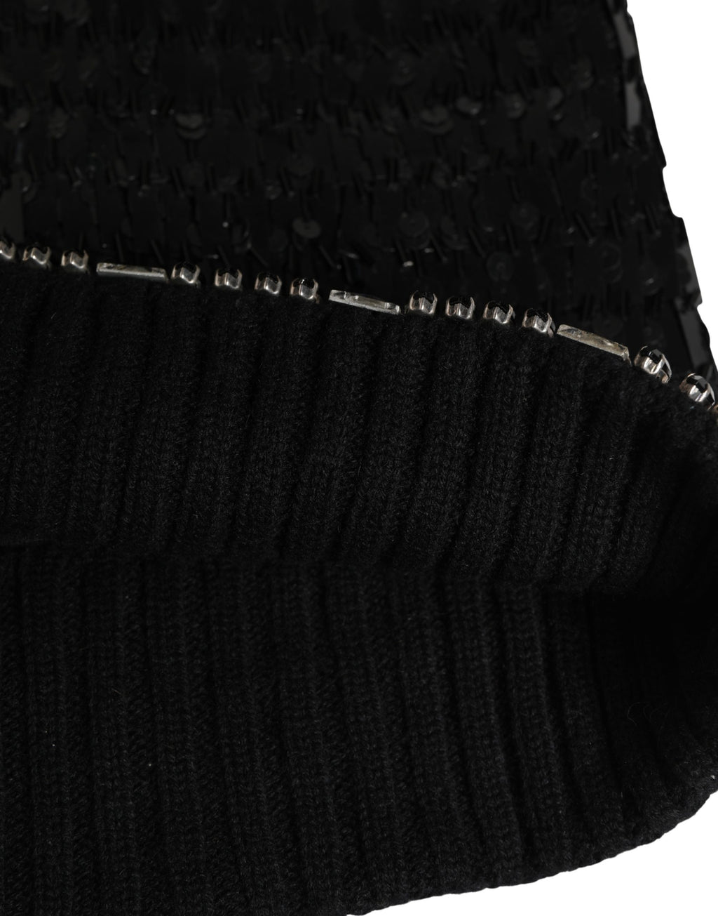 Passe-montagne Dolce & Gabbana en laine noire orné de cristaux