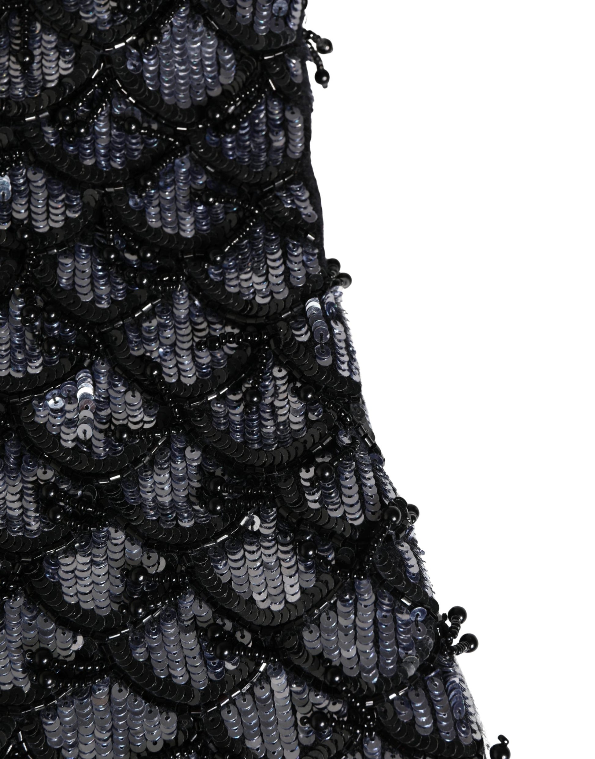 Dolce & Gabbana Black Wool Crystal Embellished Balaclava Hat