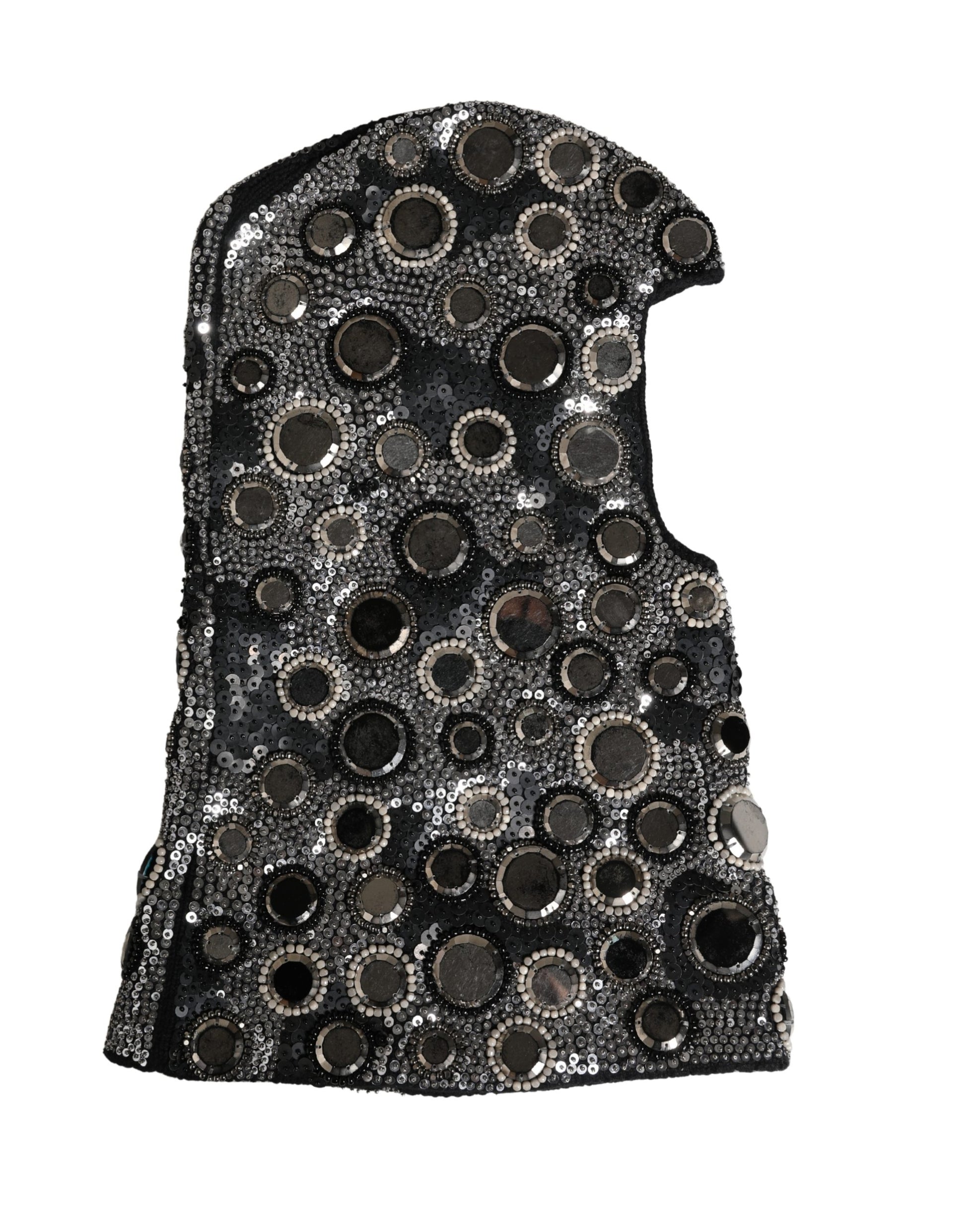 Passe-montagne Dolce & Gabbana en laine noire orné de cristaux