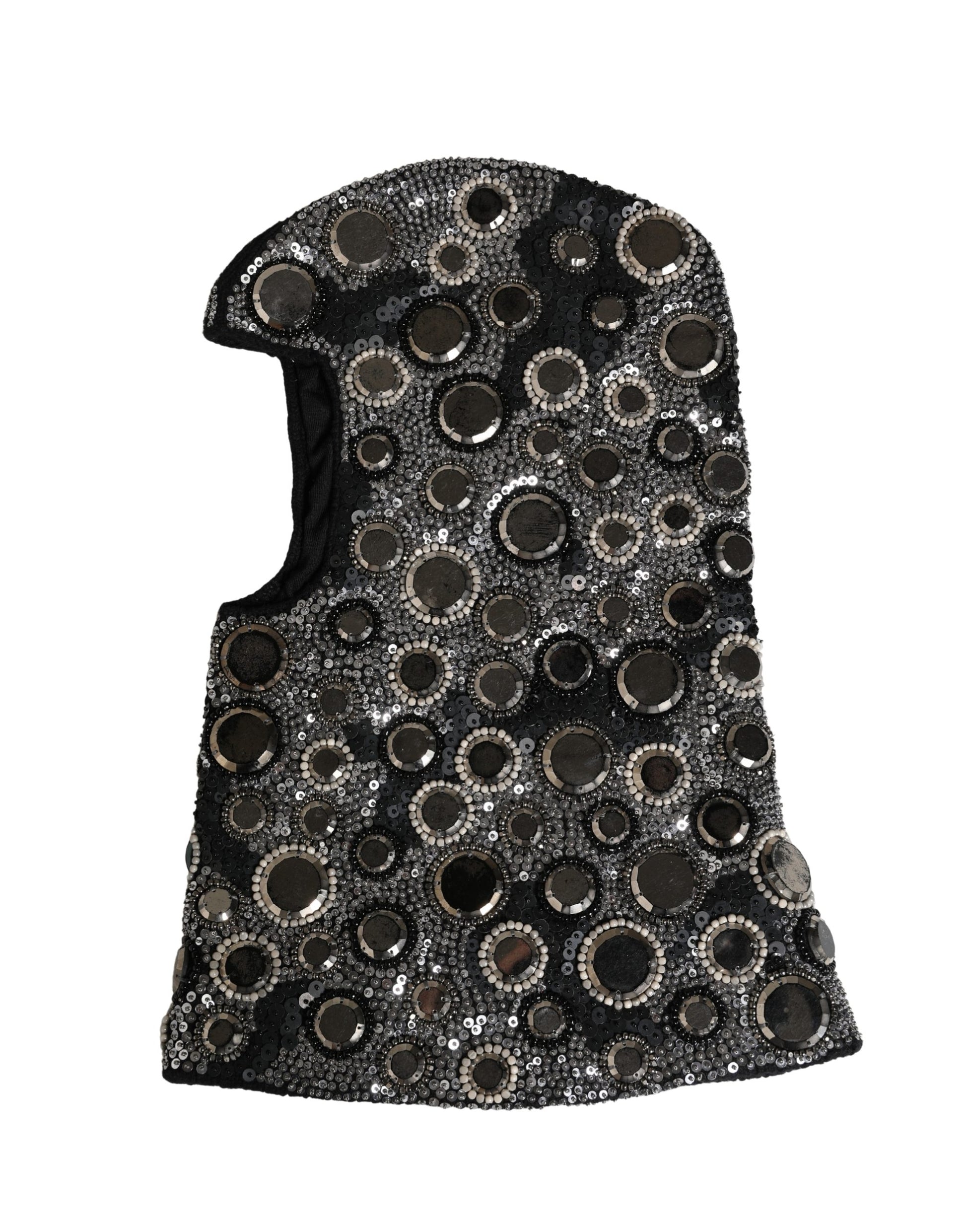Passe-montagne Dolce & Gabbana en laine noire orné de cristaux
