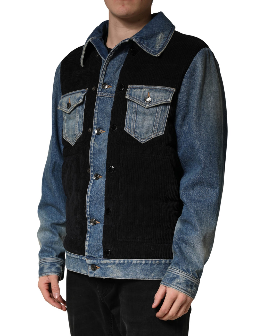 Dolce & Gabbana Black Denim Jackets for Men detail view