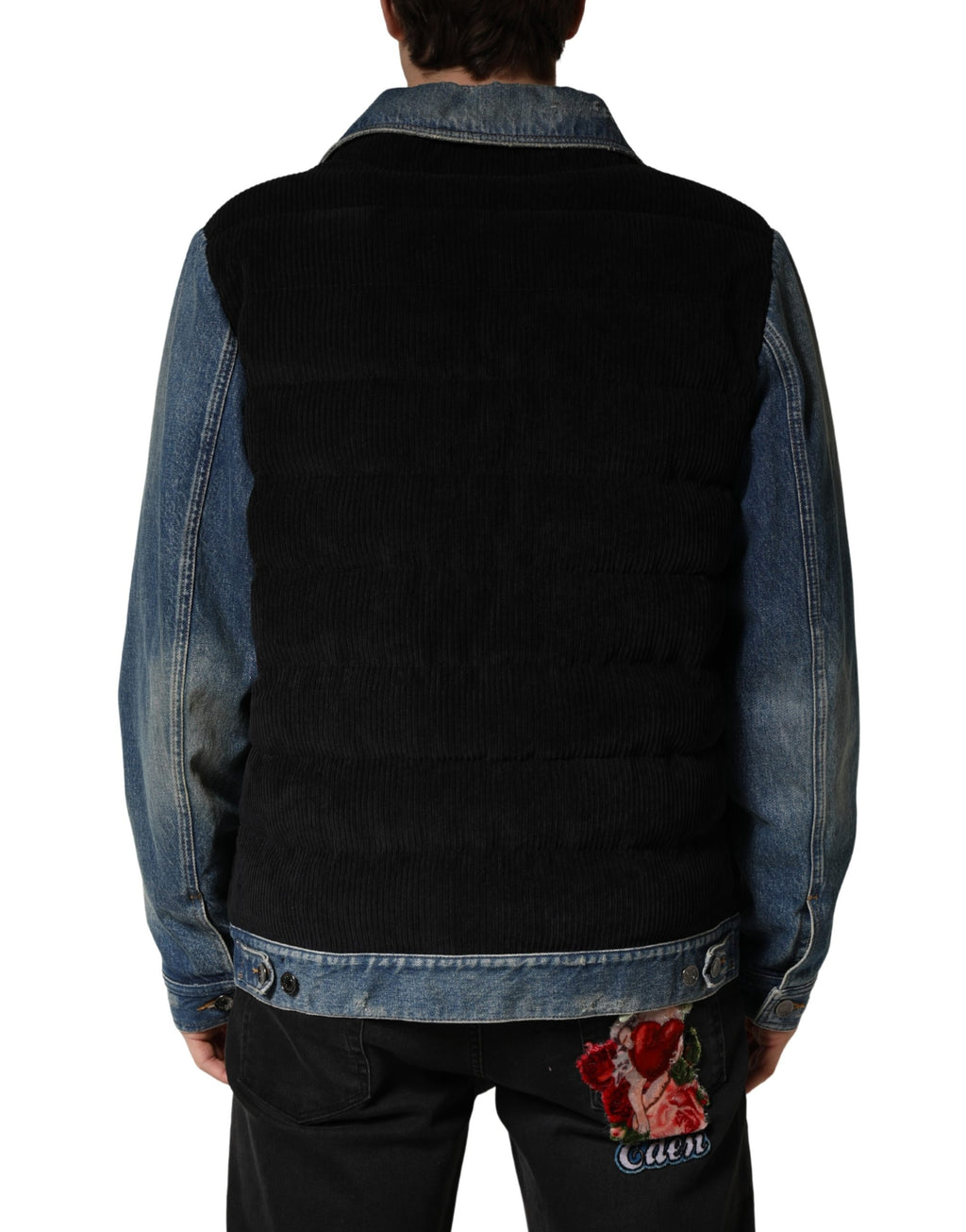 Dolce & Gabbana Black Denim Jackets for Men side view