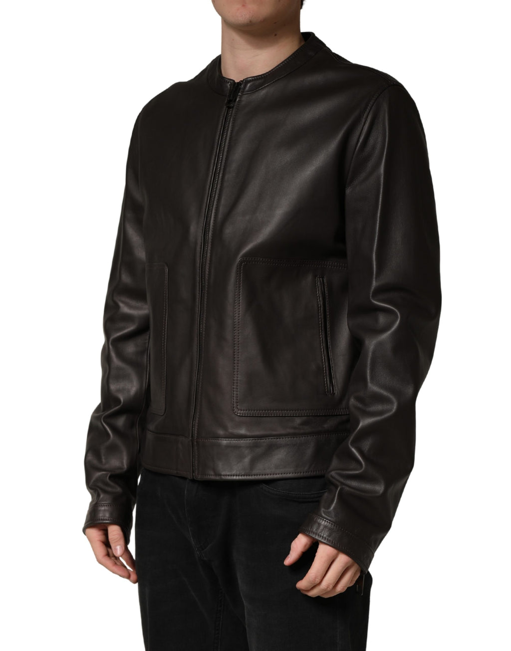 Dolce & Gabbana Black Biker Jackets for Men detail view