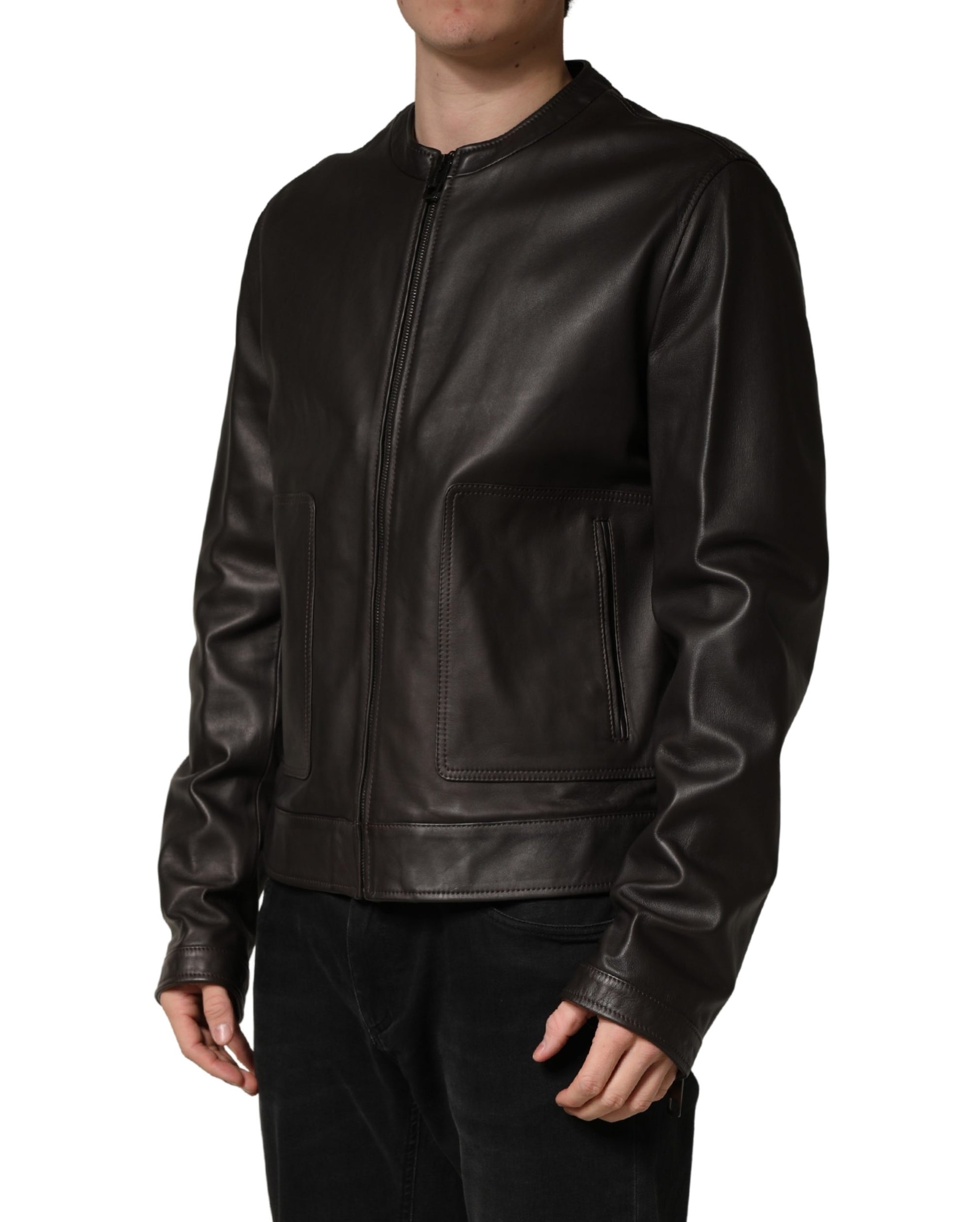 Dolce & Gabbana Black Biker Jackets for Men detail view