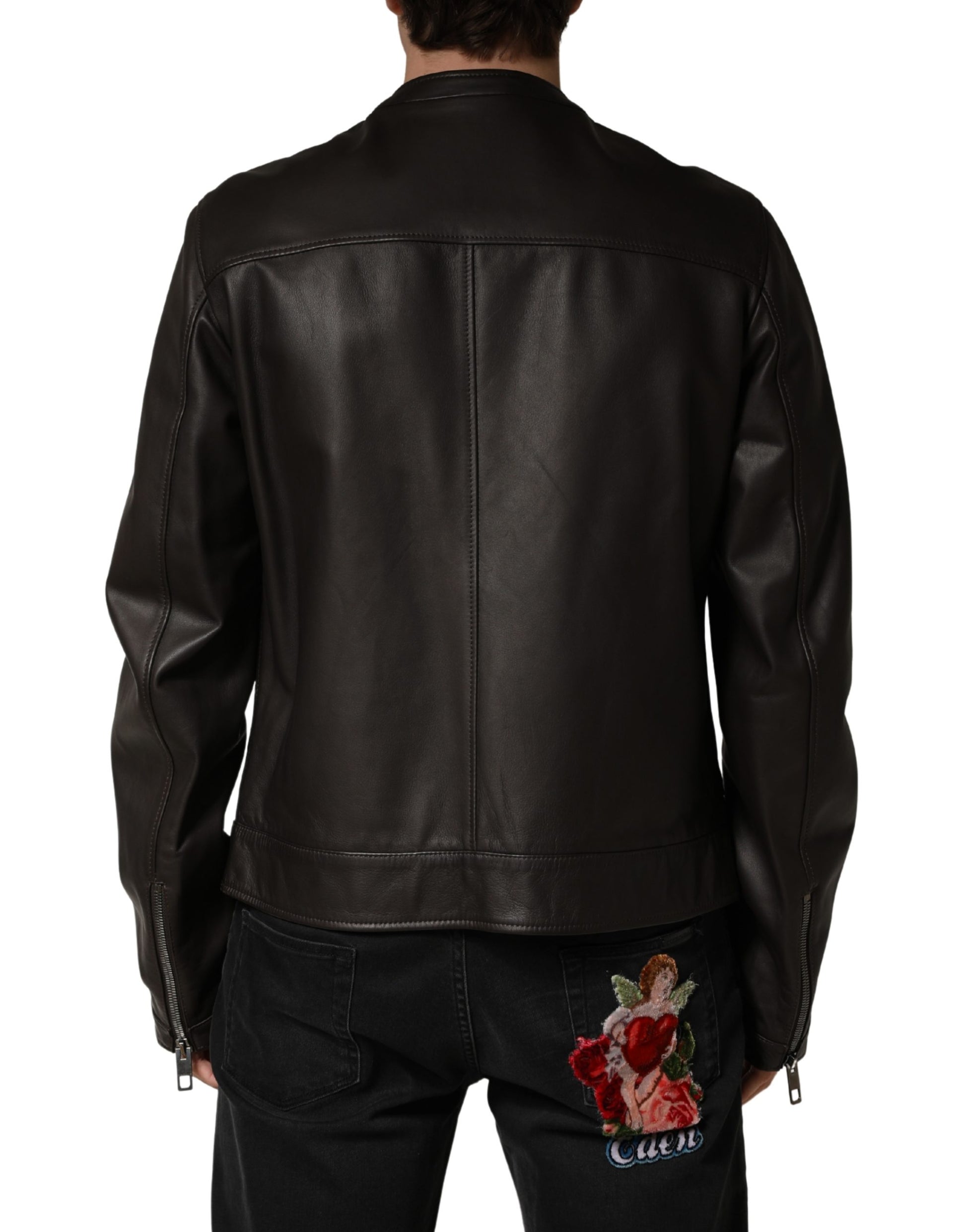 Dolce & Gabbana Black Biker Jackets for Men side view
