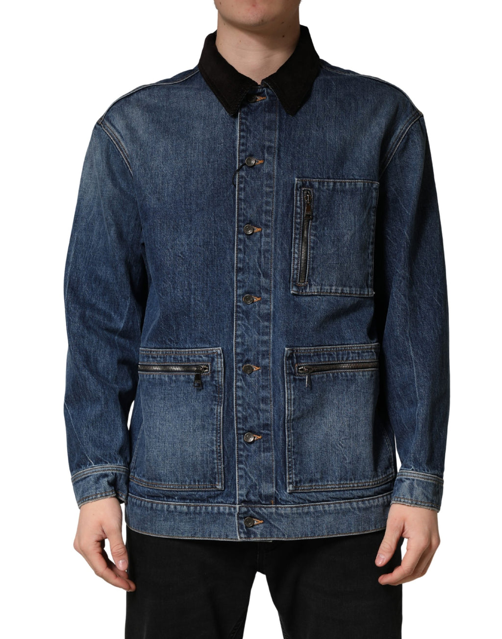 Dolce & Gabbana Black Denim Jackets for Men alternate view