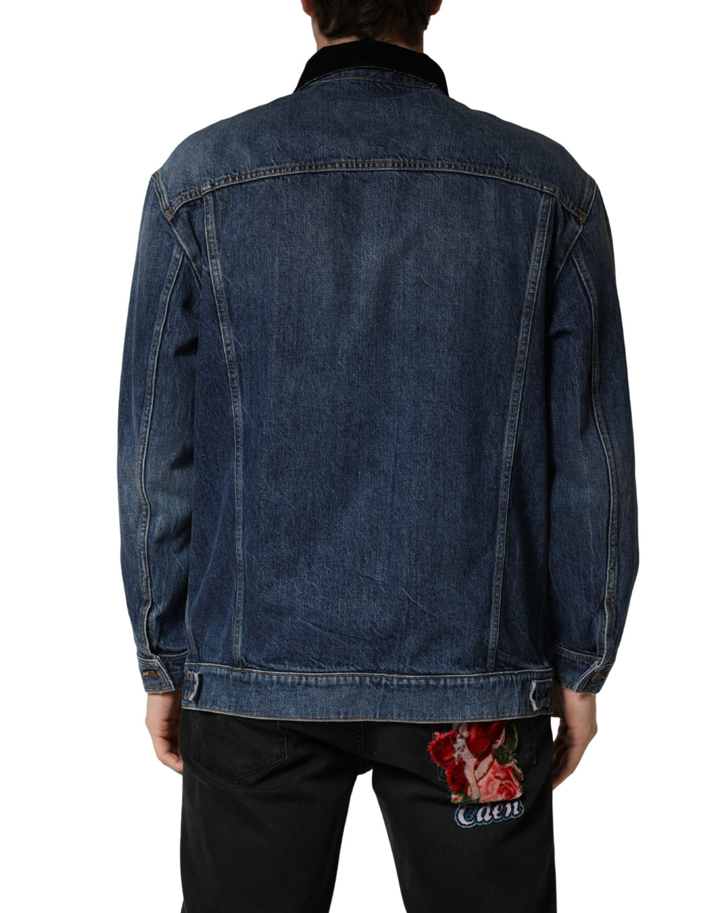 Dolce & Gabbana Black Denim Jackets for Men side view