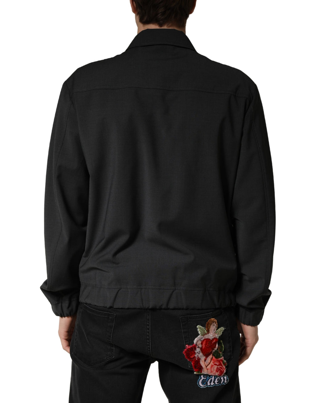 Dolce & Gabbana Black Bomber for Men side view