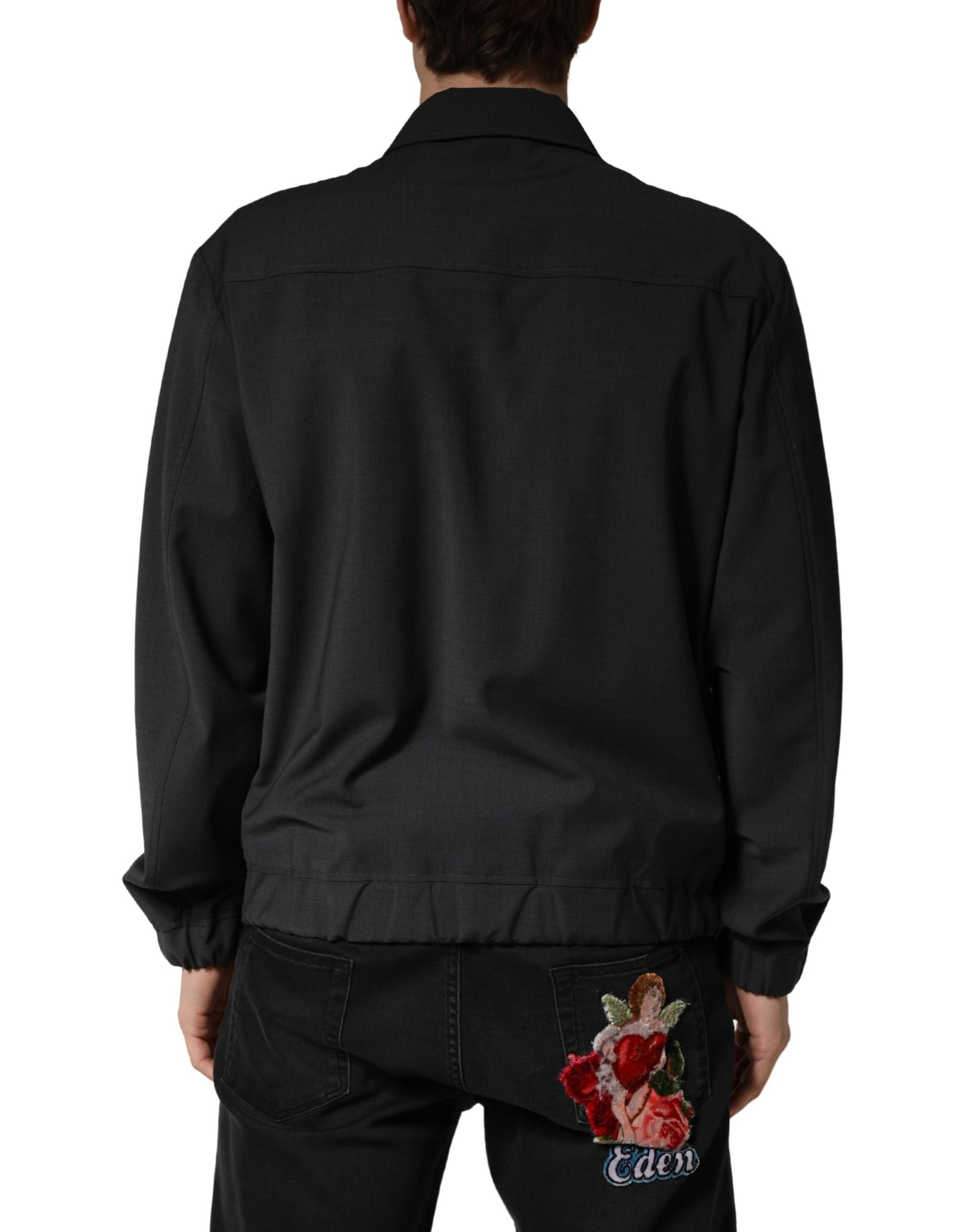 Dolce & Gabbana Black Bomber for Men side view