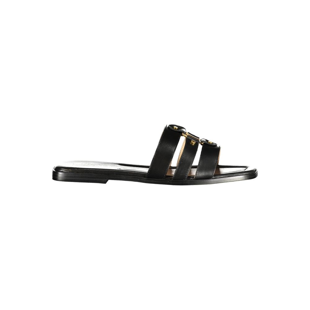 Sandales noires en cuir Twinset pour femme