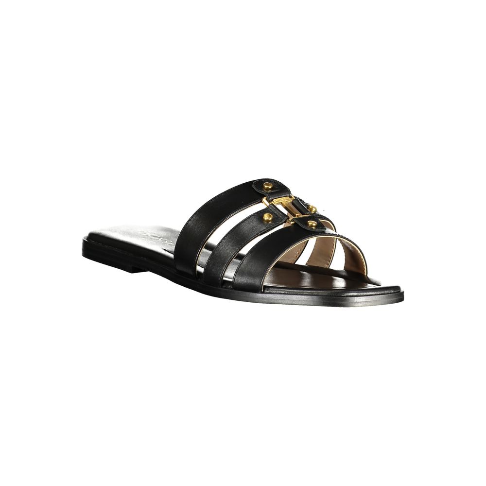 Sandales noires en cuir Twinset pour femme