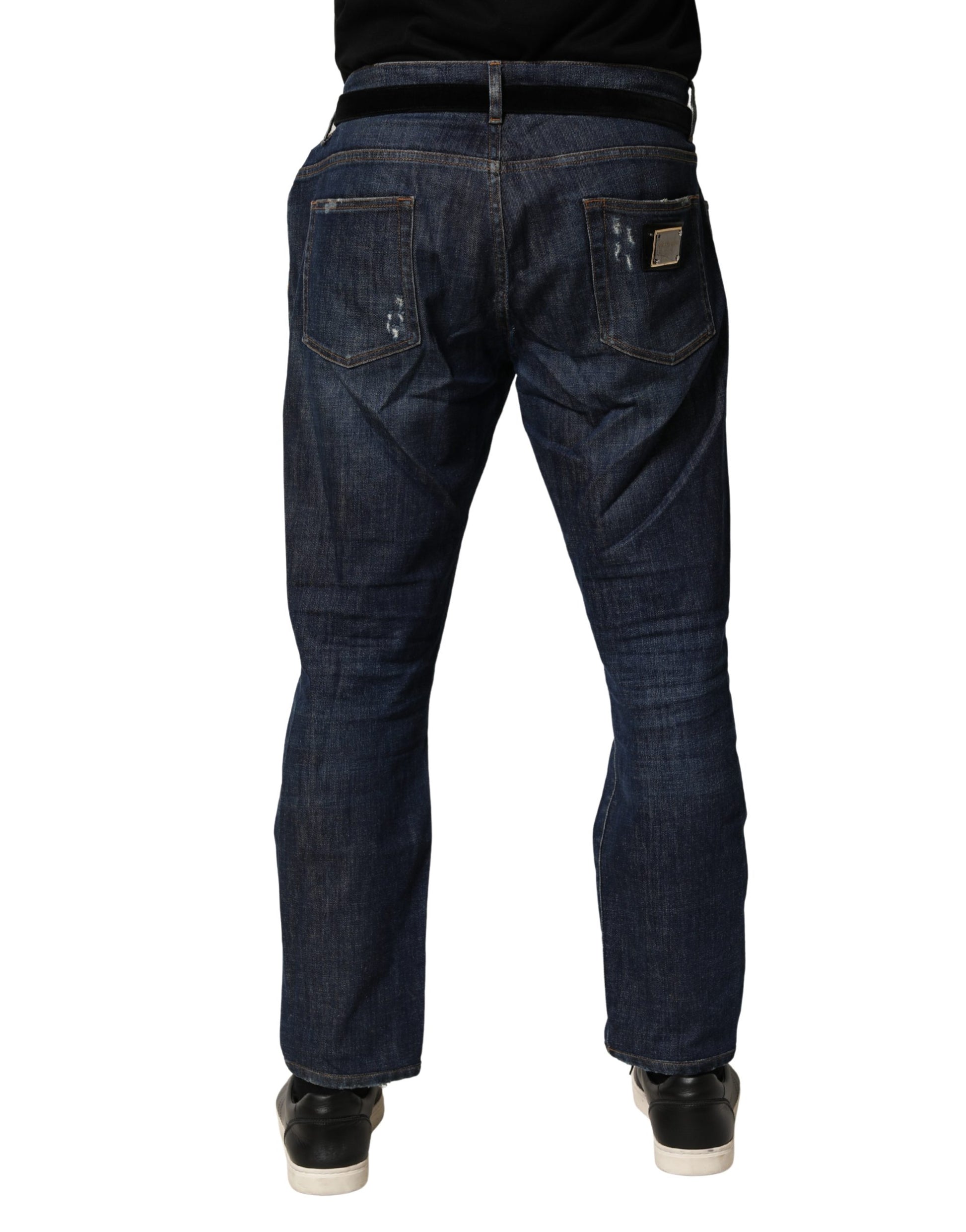 Dolce & Gabbana Blue Skinny Jeans for Men side view