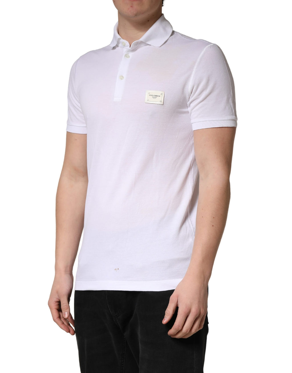 Dolce & Gabbana White Polo Shirt for Men detail view