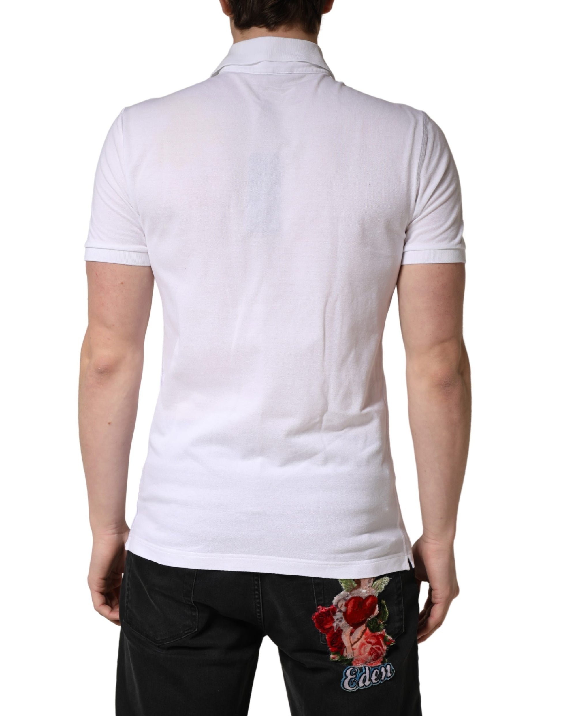 Dolce & Gabbana White Polo Shirt for Men side view