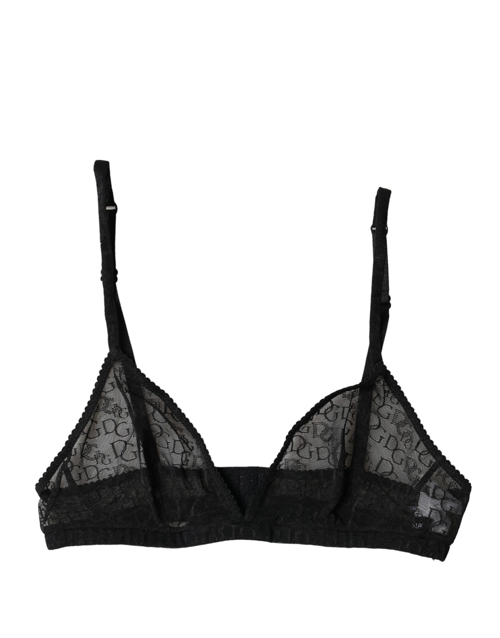 Soutien-gorge Dolce & Gabbana noir avec logo Mania et bonnets souples transparents