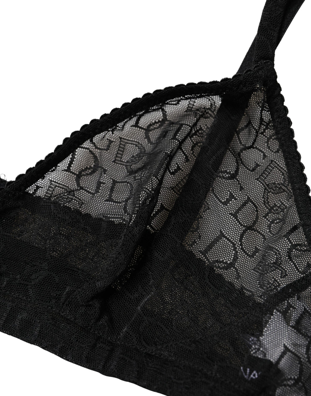 Soutien-gorge Dolce & Gabbana noir avec logo Mania et bonnets souples transparents