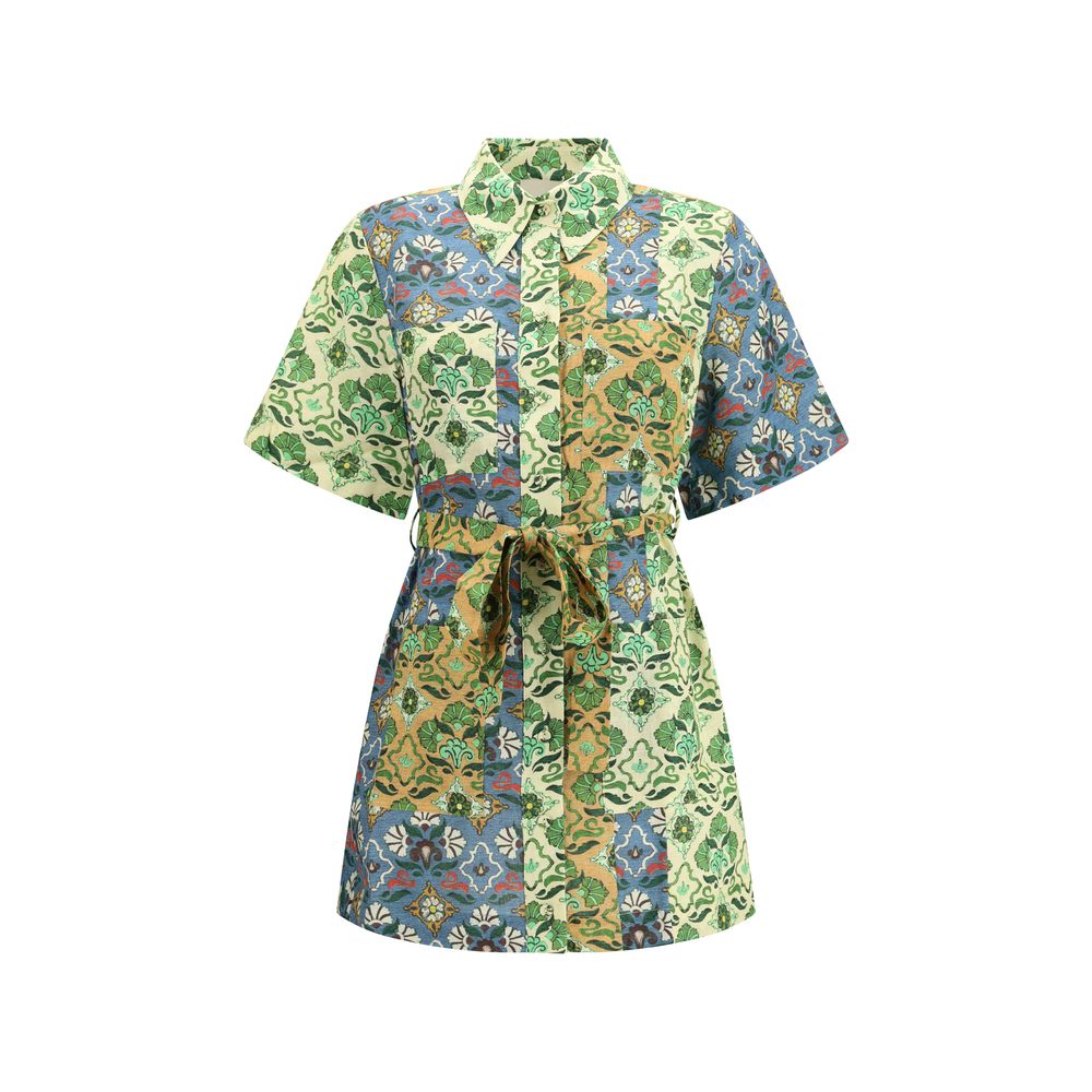 Robe décontractée Alemais en lin multicolore