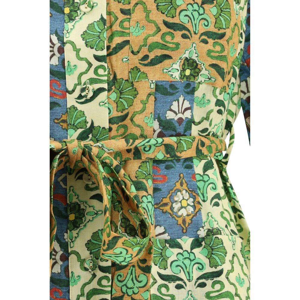 Robe décontractée Alemais en lin multicolore
