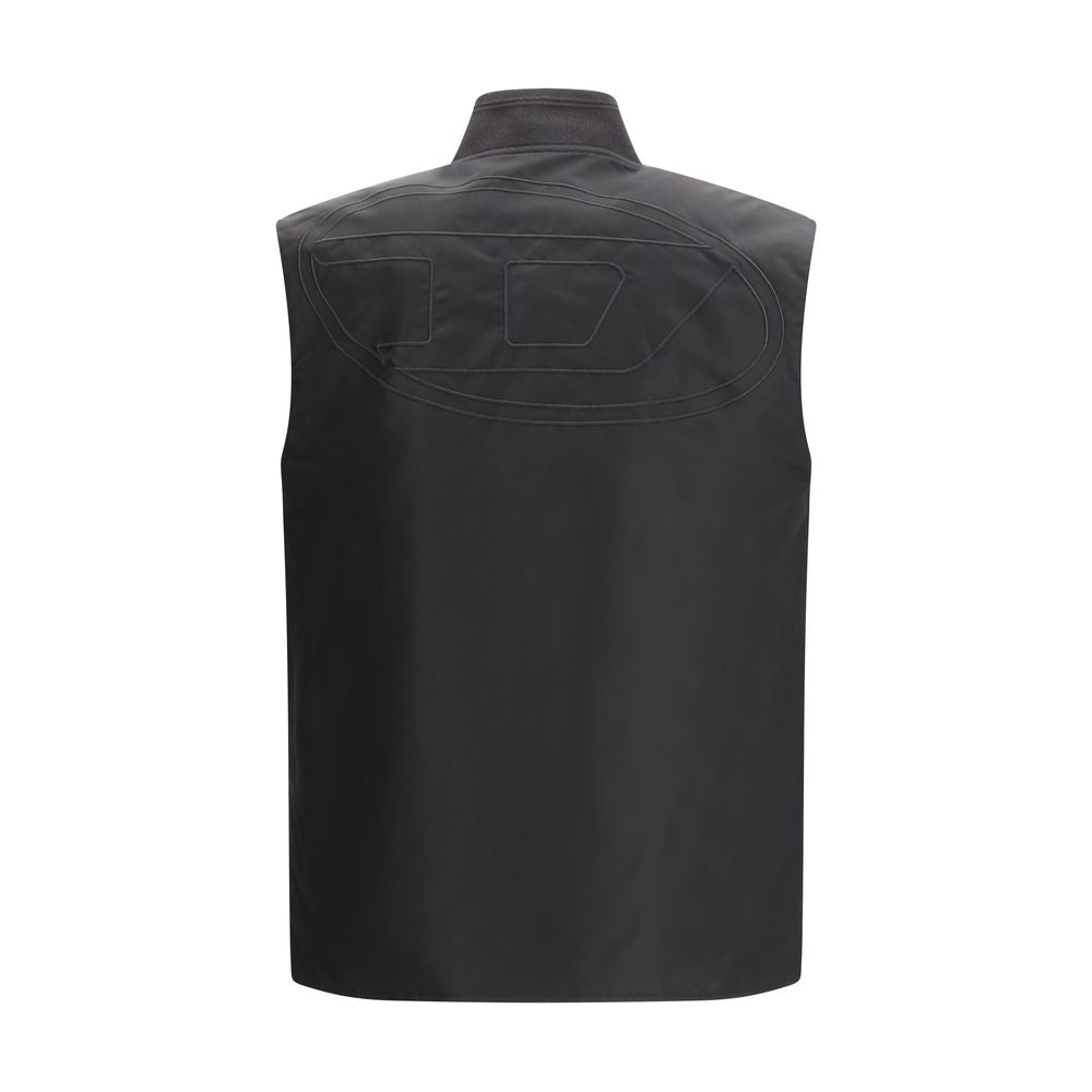 Diesel Brown Sleeveless Jacket for Men detail view