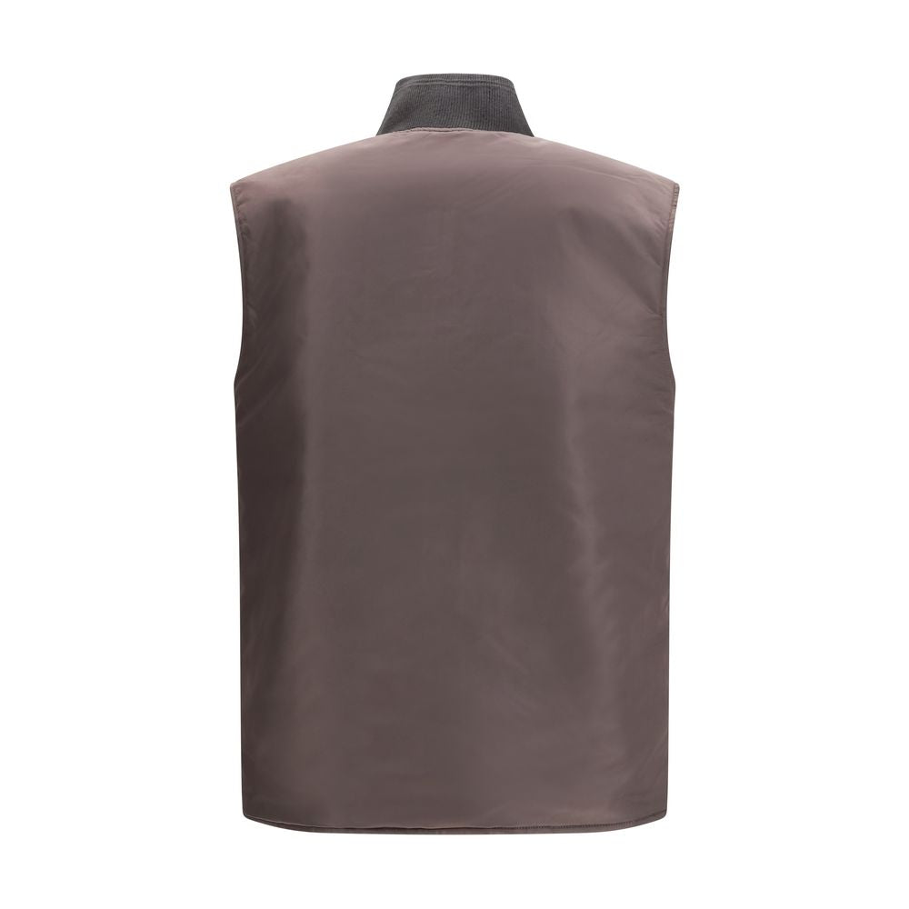 Diesel Brown Sleeveless Jacket for Men side view
