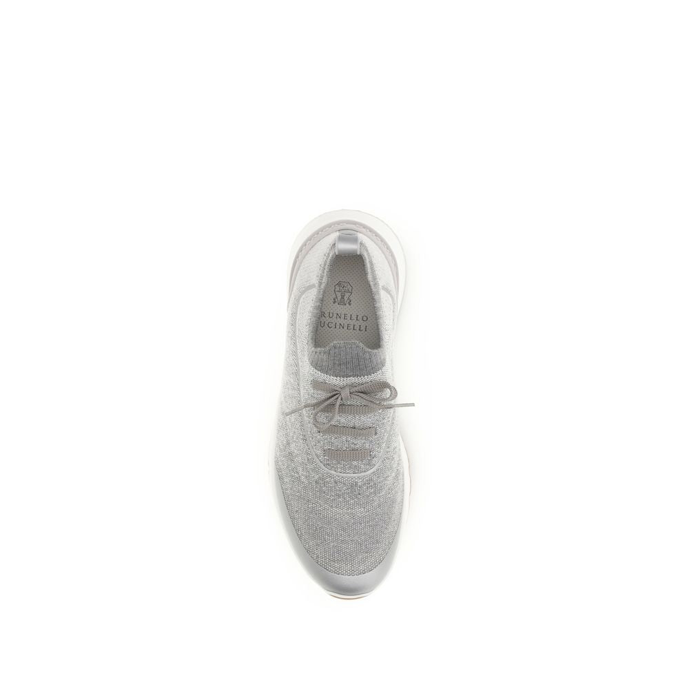 Brunello Cucinelli Grey Athletic Sneakers for Men side view