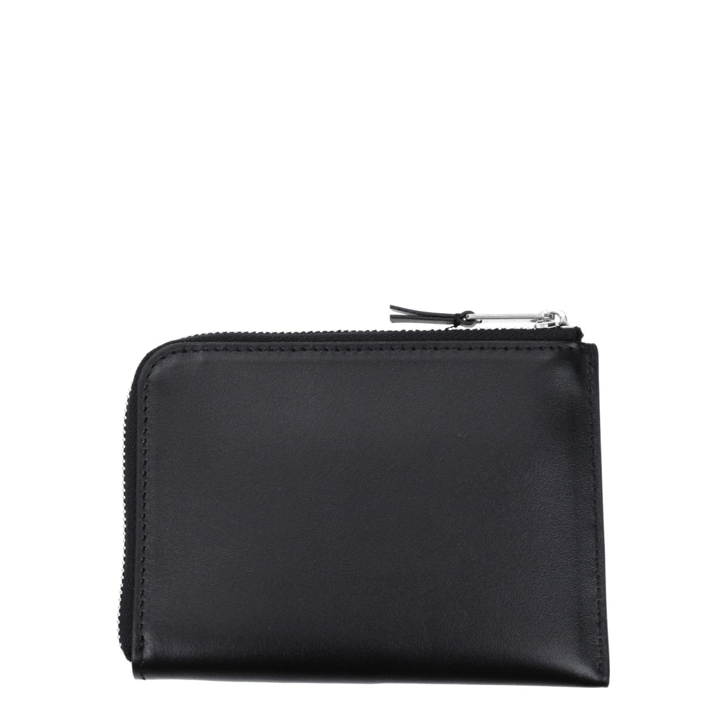 Palm Angels Porte-cartes en cuir noir