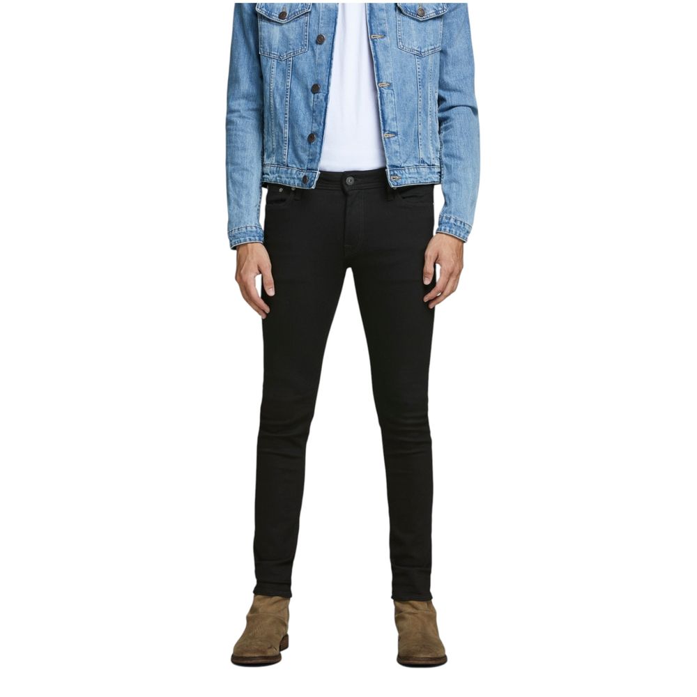 Jack Jones Black Skinny Jeans for Men detail view