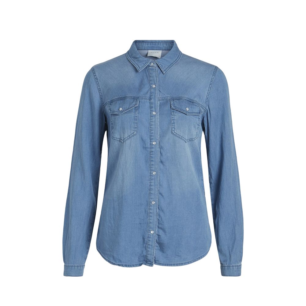 Vila Clothes Blue Blouse for Women