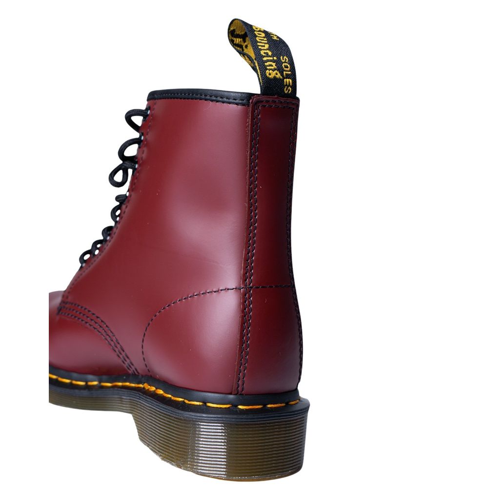 Bottes lacées Dr. Martens en cuir bordeaux