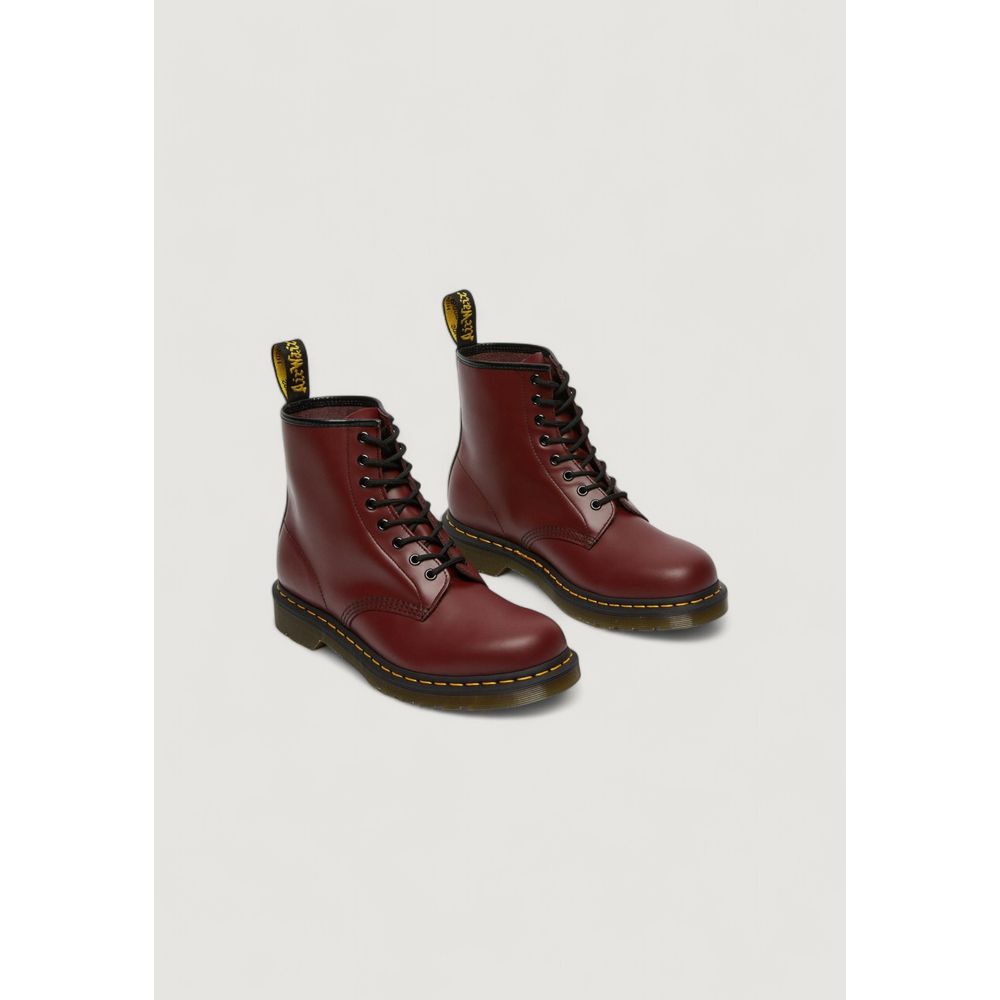 Bottes lacées Dr. Martens en cuir bordeaux