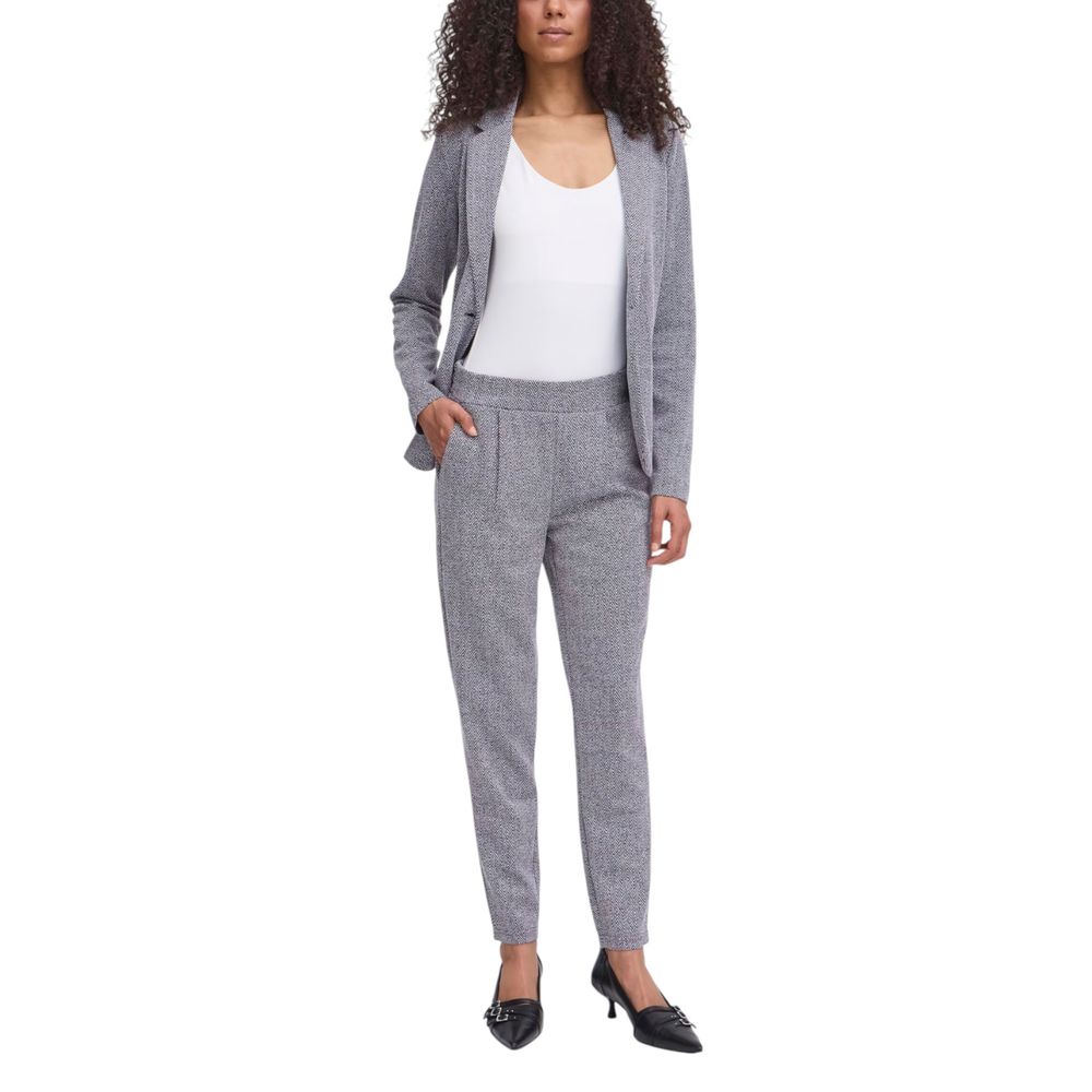ICHI Blue Skinny Pants for Women detail view