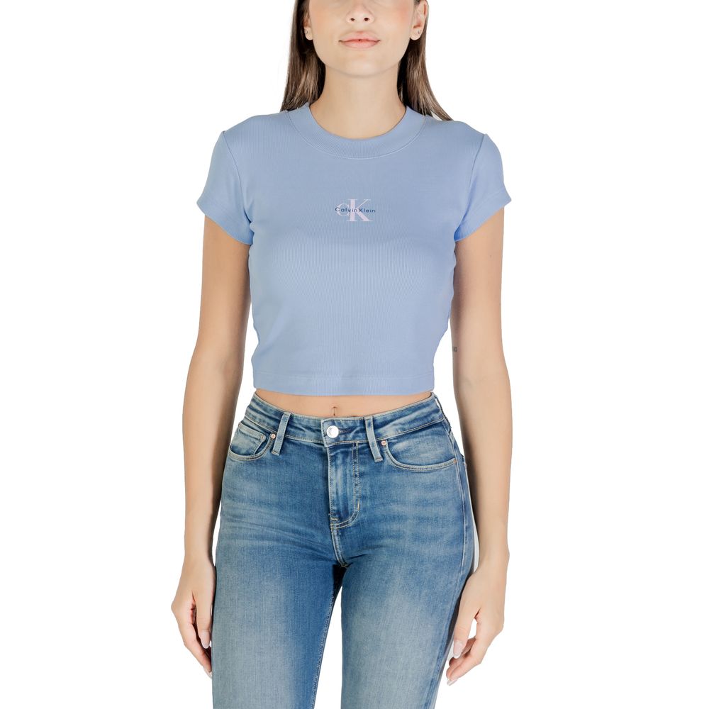 T-shirt en coton bleu Calvin Klein Jeans