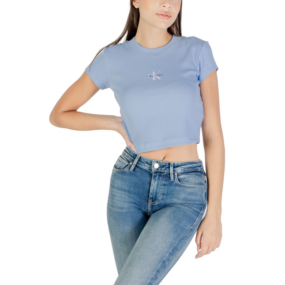 T-shirt en coton bleu Calvin Klein Jeans