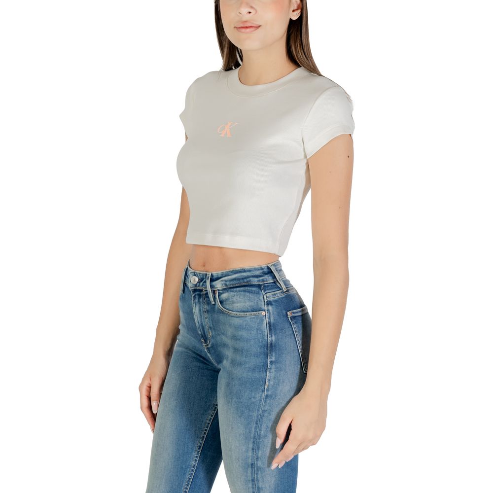 Calvin Klein Jeans White T-Shirt for Women side view