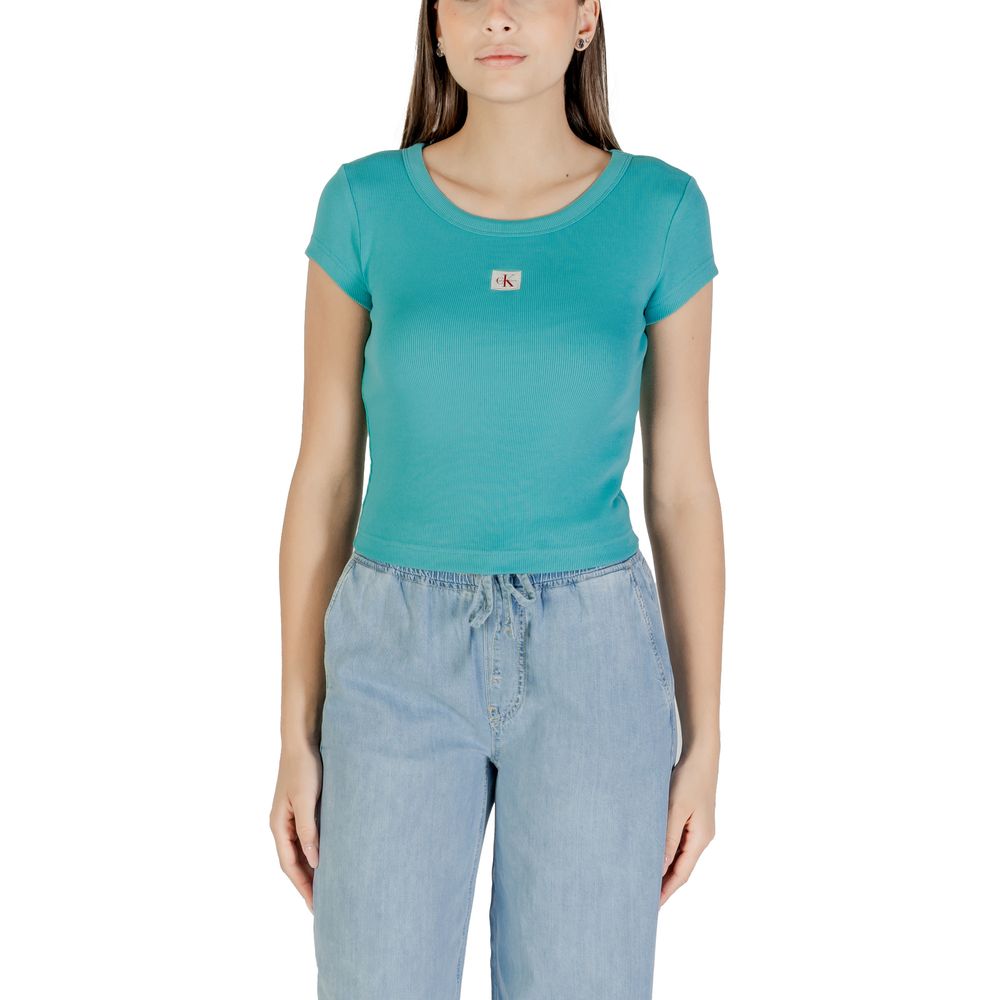 T-shirt en coton bleu Calvin Klein Jeans