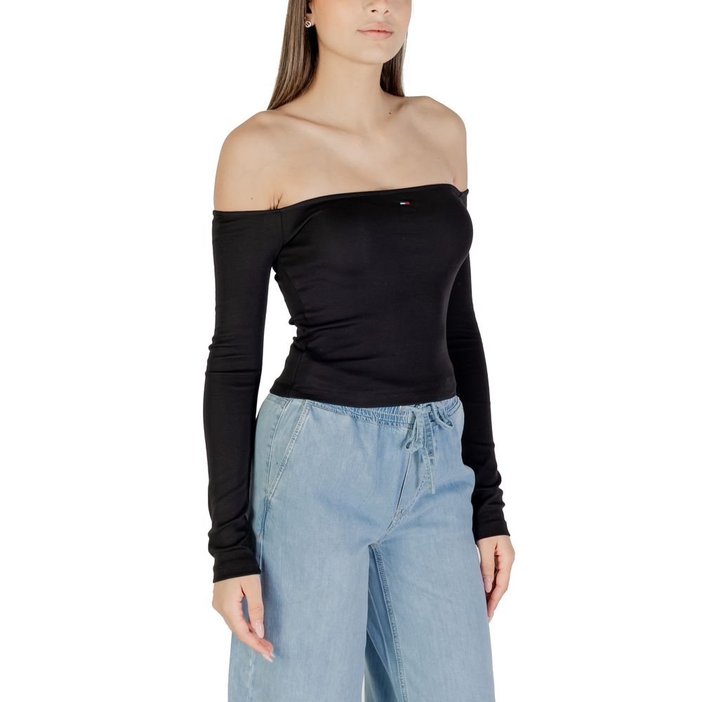 Tommy Hilfiger Jeans Black Long Sleeve T-Shirt for Women detail view