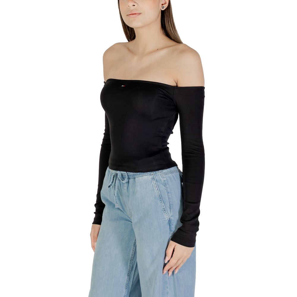 Tommy Hilfiger Jeans Black Long Sleeve T-Shirt for Women side view
